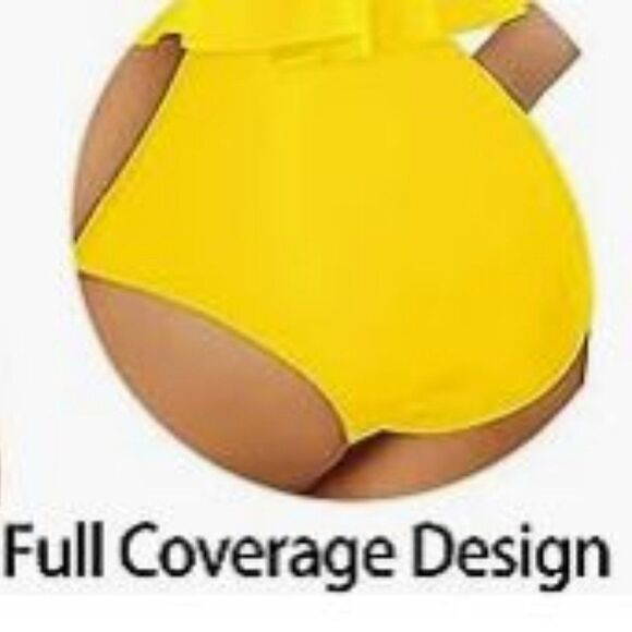 Daci Plus Size Bikini High Waisted Ruffle Two Piece Swimsuits Tummy Control - Picture 5 of 5